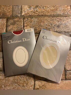 Bundle: (2) Vintage Christian Dior Pantyhose - New in Packaging - NOS Deadstock